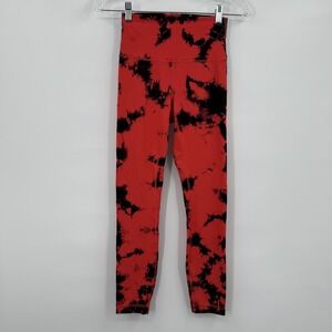 Lululemon Legging Womens 4 Red Blue Tie Dye High Rise Ankle Nylon Stretch